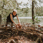Tanya Lyons creating Nesting, at Shaw Woods