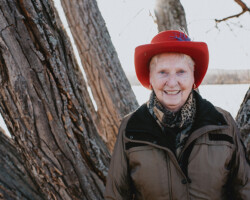 Pearl Smith, Barry’s Bay, age 83. Pearl is a proud Red Hatter from Barry’s Bay. “Leave a little sparkle wherever you go.” — Red Hat Society