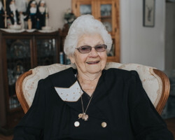 Anastasia “Tessie” Whelan, Round Lake Centre, age 103. Tessie is sitting at home in Round Lake Centre. She was living on her own, in her own home, at 102 years of age.