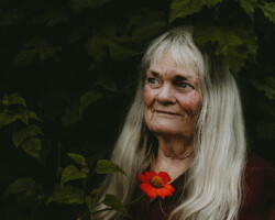 Sylvia Anne Hinrichsen, Wilno, age 73. Sylvia is known locally as a master gardener. She is pictured here in her Wilno gardens.