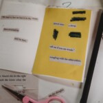 A poem on yellow paper made out of collage letters