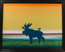 Moose by the shore - Mystic Moose Series by Artist Sylvia Tennisco