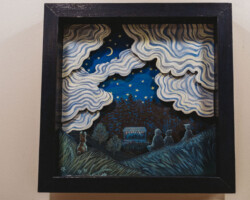 Genevieve Townsend | Acrylic paint and gouache, foam core, glue in and on a wood frame | This artwork is not for sale. Community By Starlight, 2026 by Genevieve Townsend